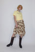 TARTAN CHECK TUCK SKIRT -BROWN-